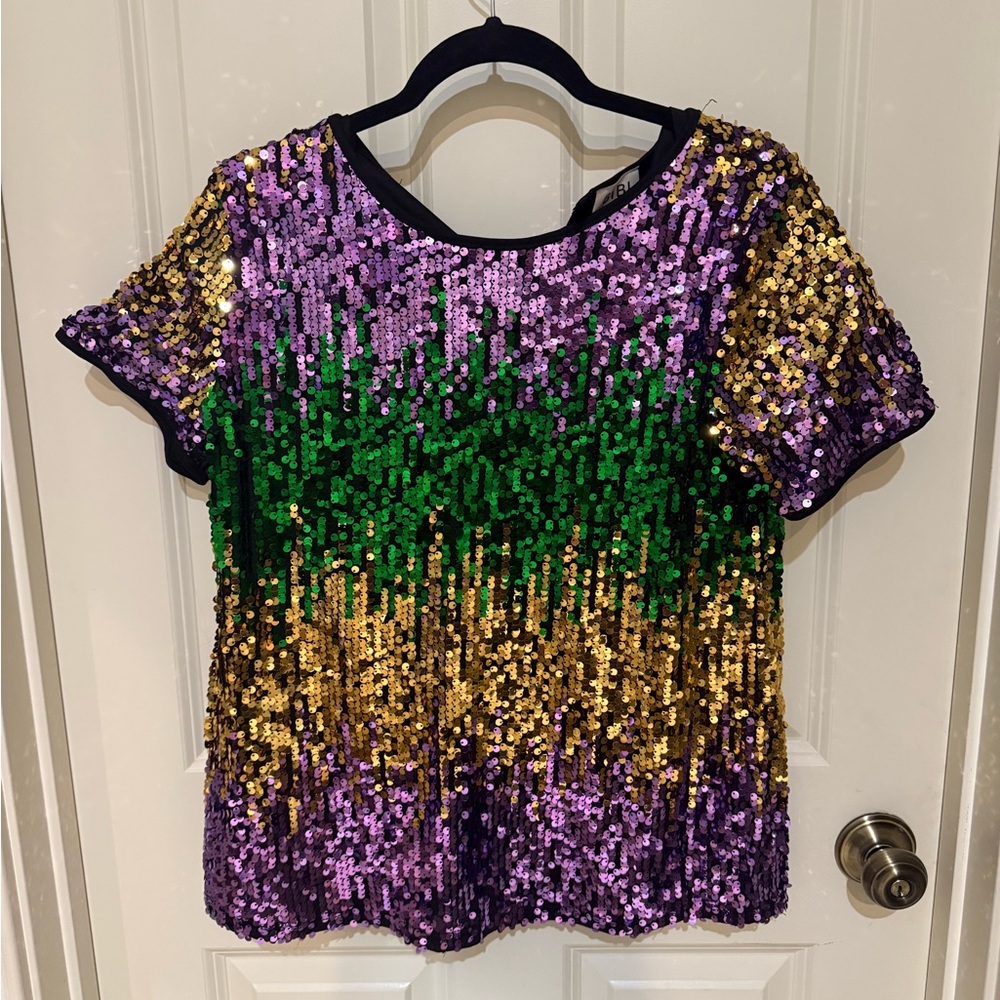 Sequin Mardi Gras Top